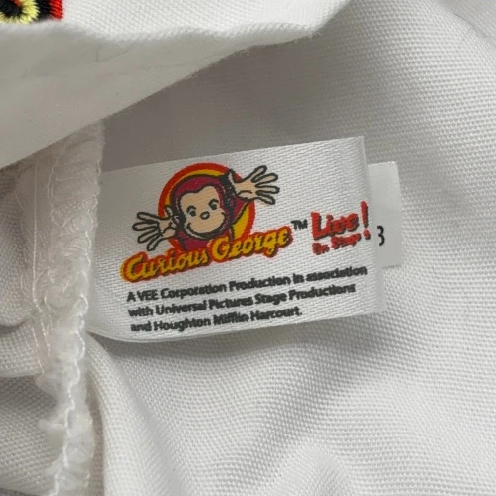 Curious George Live! Chef Hat Kids OS White Embroidered Costume Play Accessory